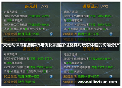 天地劫保底机制解析与优化策略探讨及其对玩家体验的影响分析
